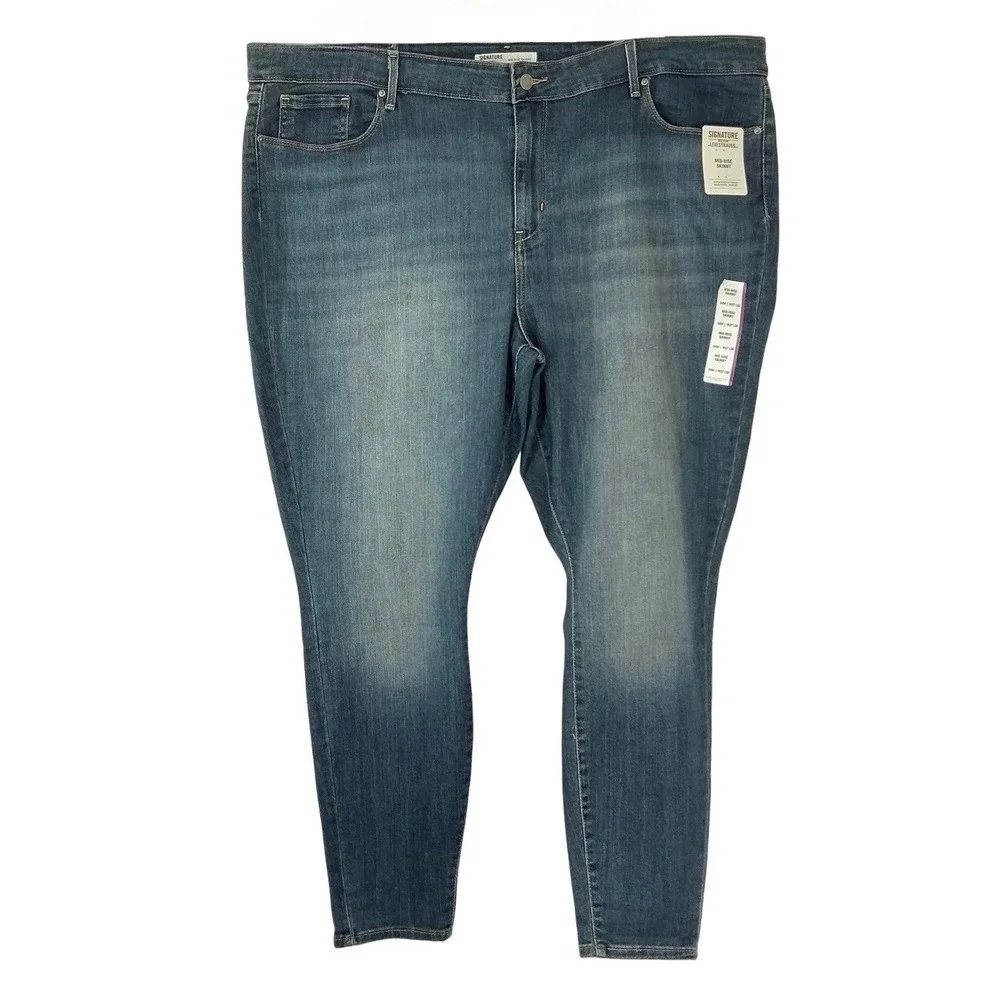 Levi Strauss Signature Gold Mid‎ Rise Skinny Jeans Women's 24M W37 L30 Blue